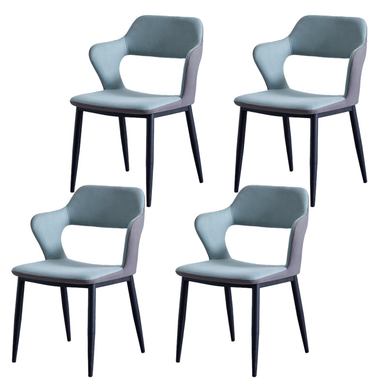 Minimalist Style Upholstered Side Chairs Open Back Arm Side Chairs for Home Light Green 4 Piece Set Clearhalo ' kitchen&dining_furn' 'Dining Chairs' 'Dining Tables & Seating' 'dining_chair' 'furn' 'furn_dining_chair' 'Furniture' 'furniture_dining_chair' 'Kitchen & Dining Furniture' 'kitchen' 3957438