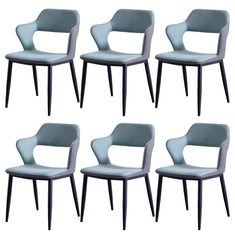Minimalist Style Upholstered Side Chairs Open Back Arm Side Chairs for Home Light Green 6 Piece Set Clearhalo ' kitchen&dining_furn' 'Dining Chairs' 'Dining Tables & Seating' 'dining_chair' 'furn' 'furn_dining_chair' 'Furniture' 'furniture_dining_chair' 'Kitchen & Dining Furniture' 'kitchen' 3957440