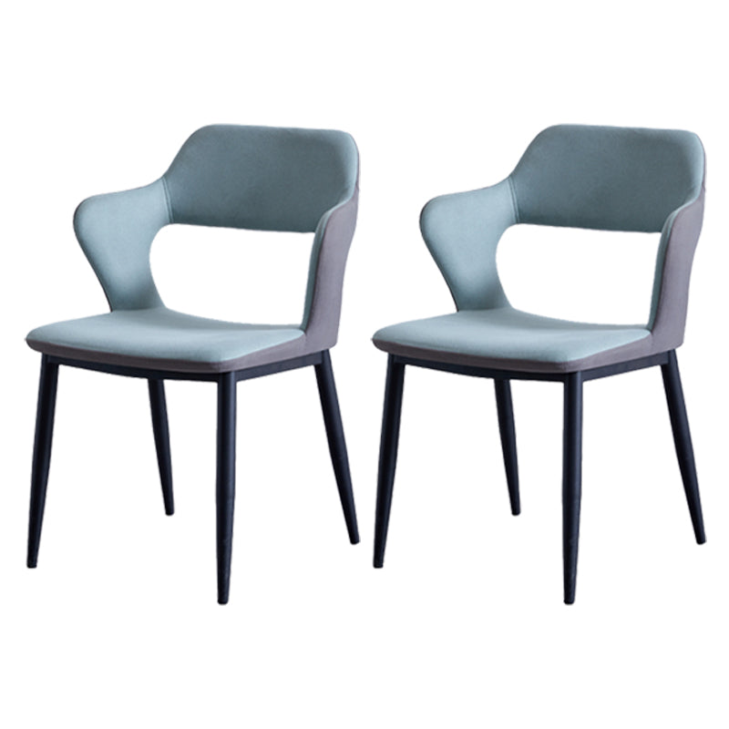 Minimalist Style Upholstered Side Chairs Open Back Arm Side Chairs for Home Light Green 2 Piece Set Clearhalo ' kitchen&dining_furn' 'Dining Chairs' 'Dining Tables & Seating' 'dining_chair' 'furn' 'furn_dining_chair' 'Furniture' 'furniture_dining_chair' 'Kitchen & Dining Furniture' 'kitchen' 3957443