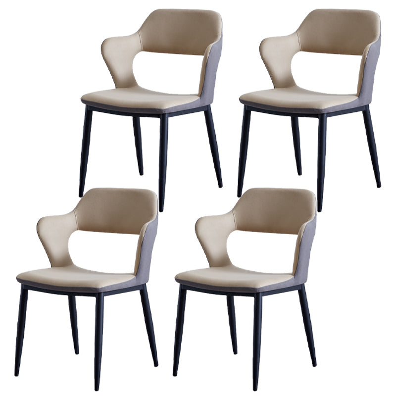 Minimalist Style Upholstered Side Chairs Open Back Arm Side Chairs for Home White 4 Piece Set Clearhalo ' kitchen&dining_furn' 'Dining Chairs' 'Dining Tables & Seating' 'dining_chair' 'furn' 'furn_dining_chair' 'Furniture' 'furniture_dining_chair' 'Kitchen & Dining Furniture' 'kitchen' 3957445