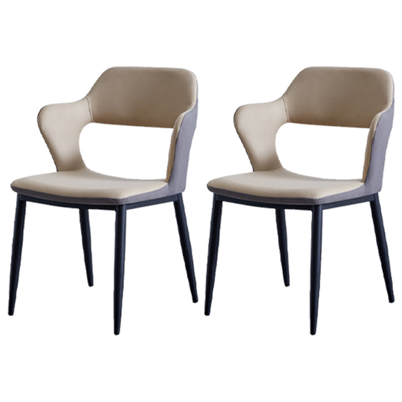 Minimalist Style Upholstered Side Chairs Open Back Arm Side Chairs for Home White 2 Piece Set Clearhalo ' kitchen&dining_furn' 'Dining Chairs' 'Dining Tables & Seating' 'dining_chair' 'furn' 'furn_dining_chair' 'Furniture' 'furniture_dining_chair' 'Kitchen & Dining Furniture' 'kitchen' 3957448