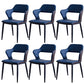 Minimalist Style Upholstered Side Chairs Open Back Arm Side Chairs for Home Dark Blue 6 Piece Set Clearhalo ' kitchen&dining_furn' 'Dining Chairs' 'Dining Tables & Seating' 'dining_chair' 'furn' 'furn_dining_chair' 'Furniture' 'furniture_dining_chair' 'Kitchen & Dining Furniture' 'kitchen' 3957452