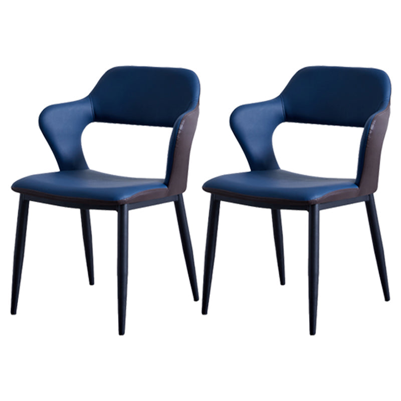 Minimalist Style Upholstered Side Chairs Open Back Arm Side Chairs for Home Dark Blue 2 Piece Set Clearhalo ' kitchen&dining_furn' 'Dining Chairs' 'Dining Tables & Seating' 'dining_chair' 'furn' 'furn_dining_chair' 'Furniture' 'furniture_dining_chair' 'Kitchen & Dining Furniture' 'kitchen' 3957453