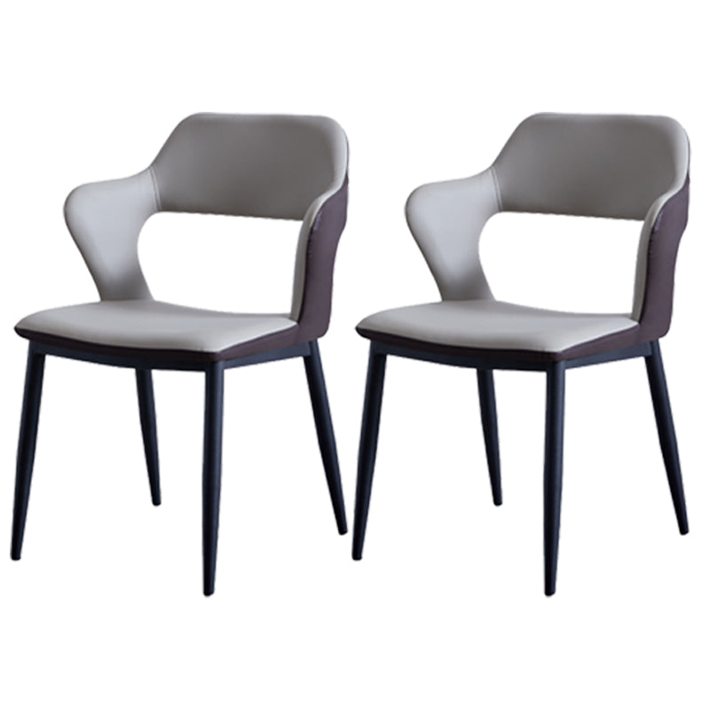 Minimalist Style Upholstered Side Chairs Open Back Arm Side Chairs for Home Light Gray 2 Piece Set Clearhalo ' kitchen&dining_furn' 'Dining Chairs' 'Dining Tables & Seating' 'dining_chair' 'furn' 'furn_dining_chair' 'Furniture' 'furniture_dining_chair' 'Kitchen & Dining Furniture' 'kitchen' 3957456
