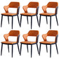 Minimalist Style Upholstered Side Chairs Open Back Arm Side Chairs for Home Orange 6 Piece Set Clearhalo ' kitchen&dining_furn' 'Dining Chairs' 'Dining Tables & Seating' 'dining_chair' 'furn' 'furn_dining_chair' 'Furniture' 'furniture_dining_chair' 'Kitchen & Dining Furniture' 'kitchen' 3957458