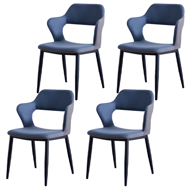 Minimalist Style Upholstered Side Chairs Open Back Arm Side Chairs for Home Sky Blue 4 Piece Set Clearhalo ' kitchen&dining_furn' 'Dining Chairs' 'Dining Tables & Seating' 'dining_chair' 'furn' 'furn_dining_chair' 'Furniture' 'furniture_dining_chair' 'Kitchen & Dining Furniture' 'kitchen' 3957460