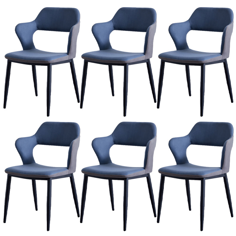 Minimalist Style Upholstered Side Chairs Open Back Arm Side Chairs for Home Sky Blue 6 Piece Set Clearhalo ' kitchen&dining_furn' 'Dining Chairs' 'Dining Tables & Seating' 'dining_chair' 'furn' 'furn_dining_chair' 'Furniture' 'furniture_dining_chair' 'Kitchen & Dining Furniture' 'kitchen' 3957461