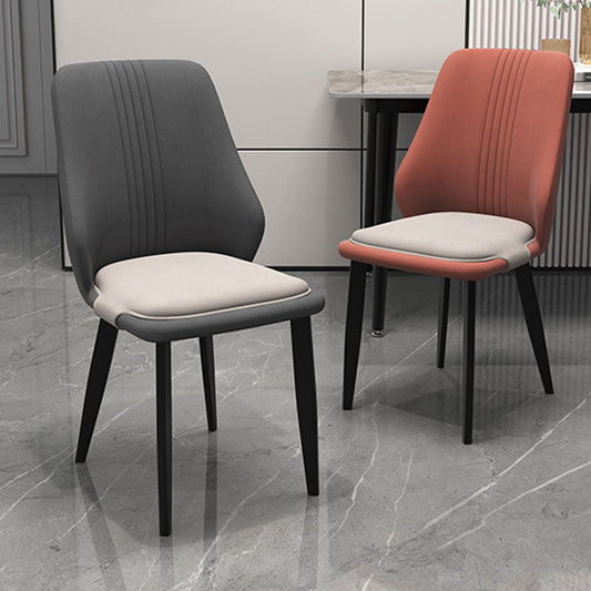 Modern Style Leather Dining Chairs Solid Back Armless Dining Side Chairs Clearhalo ' kitchen&dining_furn' 'Dining Chairs' 'Dining Tables & Seating' 'dining_chair' 'furn' 'furn_dining_chair' 'Furniture' 'furniture_dining_chair' 'Kitchen & Dining Furniture' 'kitchen' 3957464