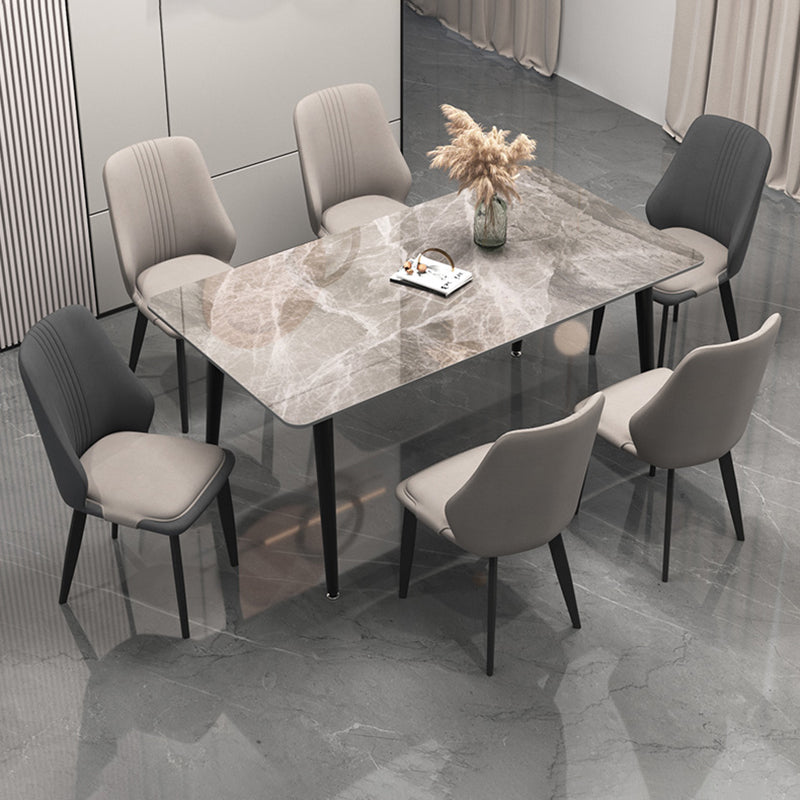 Modern Style Leather Dining Chairs Solid Back Armless Dining Side Chairs Clearhalo ' kitchen&dining_furn' 'Dining Chairs' 'Dining Tables & Seating' 'dining_chair' 'furn' 'furn_dining_chair' 'Furniture' 'furniture_dining_chair' 'Kitchen & Dining Furniture' 'kitchen' 3957469
