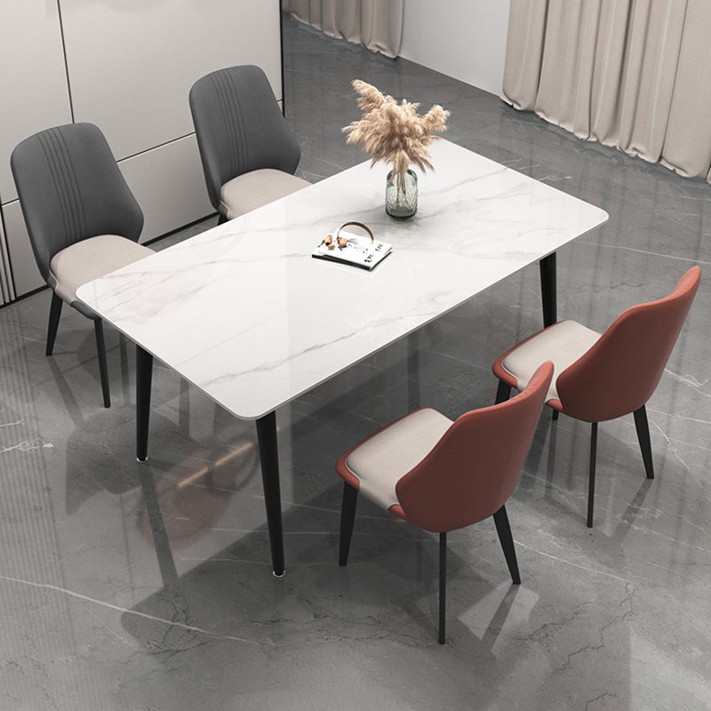 Modern Style Leather Dining Chairs Solid Back Armless Dining Side Chairs Clearhalo ' kitchen&dining_furn' 'Dining Chairs' 'Dining Tables & Seating' 'dining_chair' 'furn' 'furn_dining_chair' 'Furniture' 'furniture_dining_chair' 'Kitchen & Dining Furniture' 'kitchen' 3957471