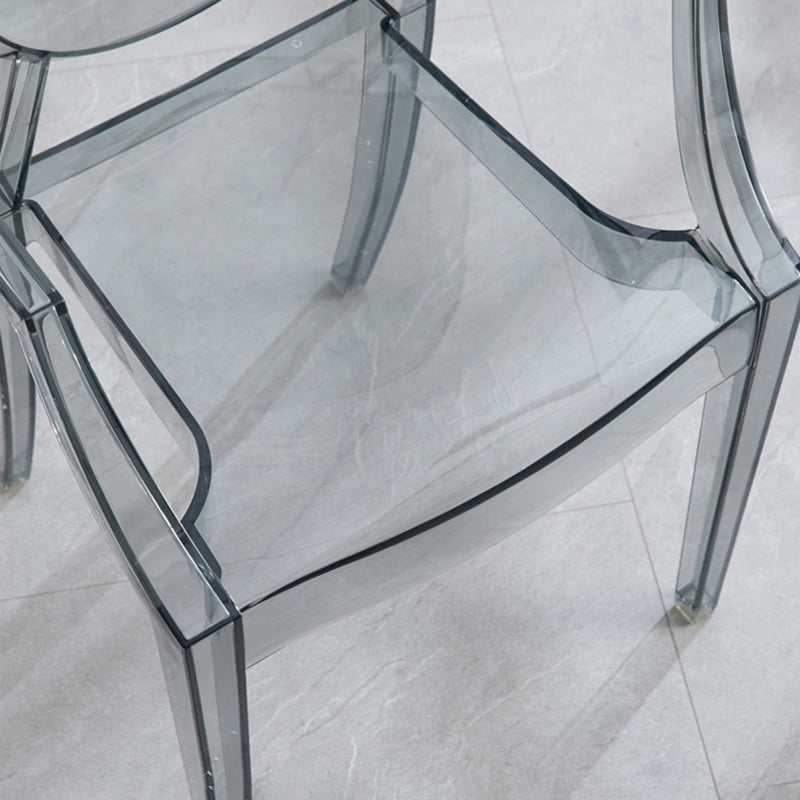Contemporary Style Plastic Arm Dining Chairs Open Back Stackable Side Chairs Clearhalo ' kitchen&dining_furn' 'Dining Chairs' 'Dining Tables & Seating' 'dining_chair' 'furn' 'furn_dining_chair' 'Furniture' 'furniture_dining_chair' 'Kitchen & Dining Furniture' 'kitchen' 3957501