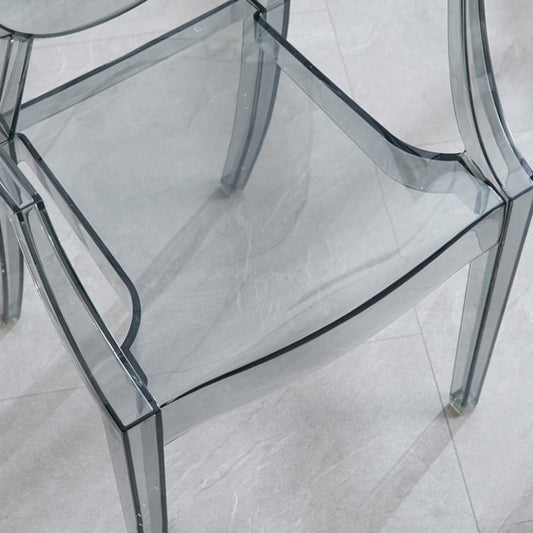 Contemporary Style Plastic Arm Dining Chairs Open Back Stackable Side Chairs Clearhalo ' kitchen&dining_furn' 'Dining Chairs' 'Dining Tables & Seating' 'dining_chair' 'furn' 'furn_dining_chair' 'Furniture' 'furniture_dining_chair' 'Kitchen & Dining Furniture' 'kitchen' 3957501