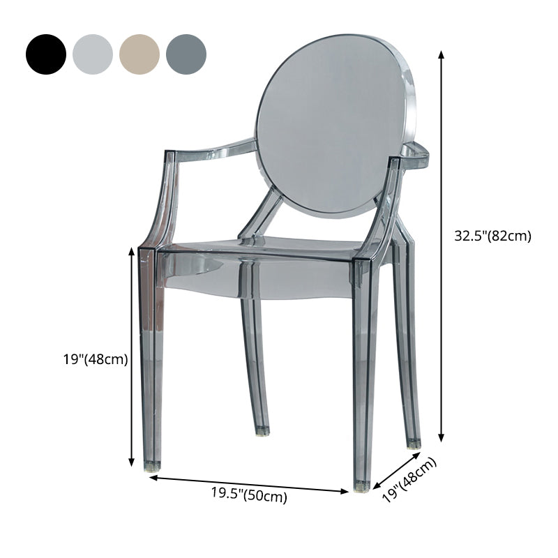 Contemporary Style Plastic Arm Dining Chairs Open Back Stackable Side Chairs Clearhalo ' kitchen&dining_furn' 'Dining Chairs' 'Dining Tables & Seating' 'dining_chair' 'furn' 'furn_dining_chair' 'Furniture' 'furniture_dining_chair' 'Kitchen & Dining Furniture' 'kitchen' 3957507