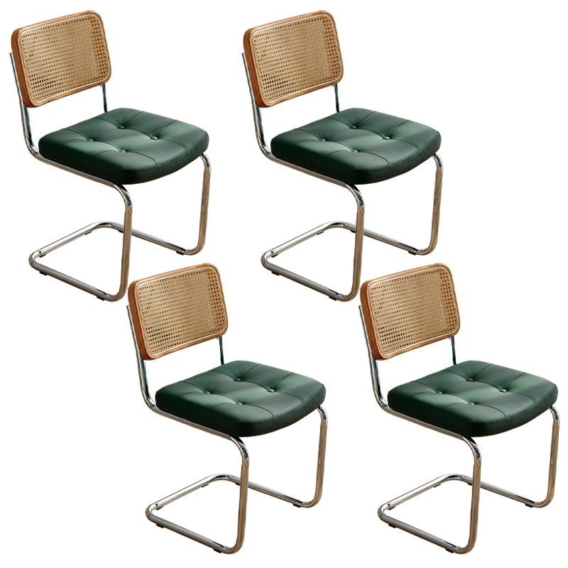 Industrial Style Upholstered Side Chairs Open Back Dining Side Chairs for Home Green 4 Piece Set Clearhalo ' kitchen&dining_furn' 'Dining Chairs' 'Dining Tables & Seating' 'dining_chair' 'furn' 'furn_dining_chair' 'Furniture' 'furniture_dining_chair' 'Kitchen & Dining Furniture' 'kitchen' 3957509