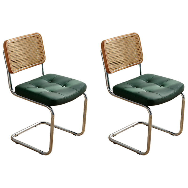 Industrial Style Upholstered Side Chairs Open Back Dining Side Chairs for Home Green 2 Piece Set Clearhalo ' kitchen&dining_furn' 'Dining Chairs' 'Dining Tables & Seating' 'dining_chair' 'furn' 'furn_dining_chair' 'Furniture' 'furniture_dining_chair' 'Kitchen & Dining Furniture' 'kitchen' 3957512
