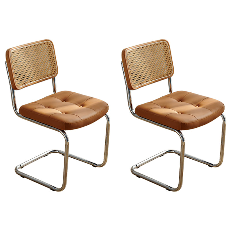 Industrial Style Upholstered Side Chairs Open Back Dining Side Chairs for Home Brown 2 Piece Set Clearhalo ' kitchen&dining_furn' 'Dining Chairs' 'Dining Tables & Seating' 'dining_chair' 'furn' 'furn_dining_chair' 'Furniture' 'furniture_dining_chair' 'Kitchen & Dining Furniture' 'kitchen' 3957518