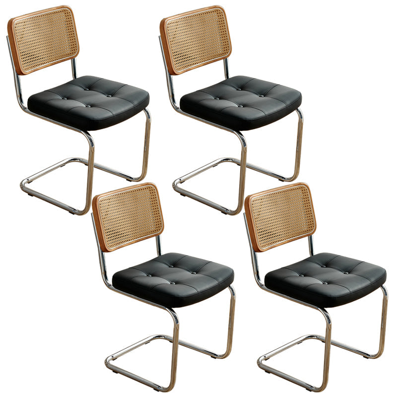 Industrial Style Upholstered Side Chairs Open Back Dining Side Chairs for Home Black 4 Piece Set Clearhalo ' kitchen&dining_furn' 'Dining Chairs' 'Dining Tables & Seating' 'dining_chair' 'furn' 'furn_dining_chair' 'Furniture' 'furniture_dining_chair' 'Kitchen & Dining Furniture' 'kitchen' 3957520