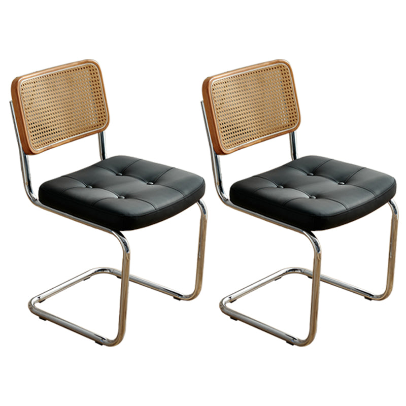 Industrial Style Upholstered Side Chairs Open Back Dining Side Chairs for Home Black 2 Piece Set Clearhalo ' kitchen&dining_furn' 'Dining Chairs' 'Dining Tables & Seating' 'dining_chair' 'furn' 'furn_dining_chair' 'Furniture' 'furniture_dining_chair' 'Kitchen & Dining Furniture' 'kitchen' 3957525