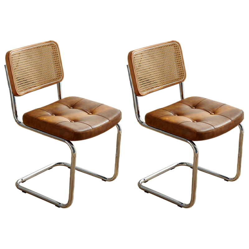 Industrial Style Upholstered Side Chairs Open Back Dining Side Chairs for Home Tan 2 Piece Set Clearhalo ' kitchen&dining_furn' 'Dining Chairs' 'Dining Tables & Seating' 'dining_chair' 'furn' 'furn_dining_chair' 'Furniture' 'furniture_dining_chair' 'Kitchen & Dining Furniture' 'kitchen' 3957528