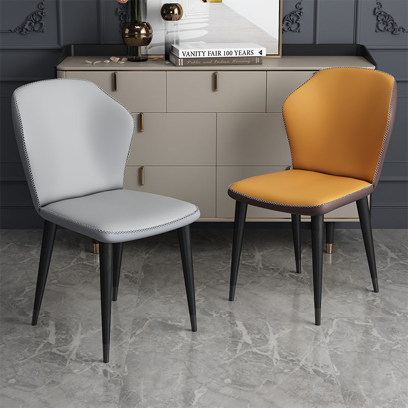 Minimalist Style Wingback Parsons Side Chairs Leather Dining Chairs for Kitchen (Set of 4) Clearhalo ' kitchen&dining_furn' 'Dining Chairs' 'Dining Tables & Seating' 'dining_chair' 'furn' 'furn_dining_chair' 'Furniture' 'furniture_dining_chair' 'Kitchen & Dining Furniture' 'kitchen' 3957530