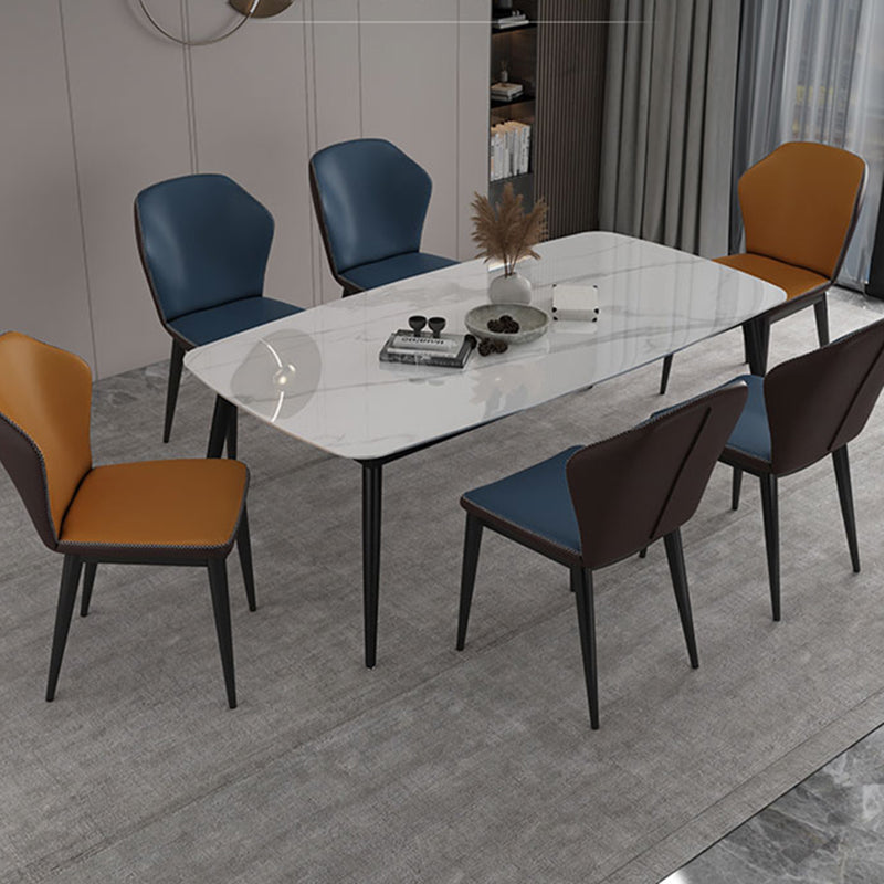 Minimalist Style Wingback Parsons Side Chairs Leather Dining Chairs for Kitchen (Set of 4) Clearhalo ' kitchen&dining_furn' 'Dining Chairs' 'Dining Tables & Seating' 'dining_chair' 'furn' 'furn_dining_chair' 'Furniture' 'furniture_dining_chair' 'Kitchen & Dining Furniture' 'kitchen' 3957533