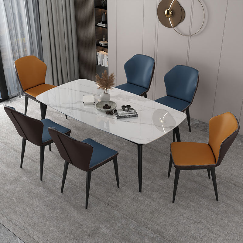 Minimalist Style Wingback Parsons Side Chairs Leather Dining Chairs for Kitchen (Set of 4) Clearhalo ' kitchen&dining_furn' 'Dining Chairs' 'Dining Tables & Seating' 'dining_chair' 'furn' 'furn_dining_chair' 'Furniture' 'furniture_dining_chair' 'Kitchen & Dining Furniture' 'kitchen' 3957534