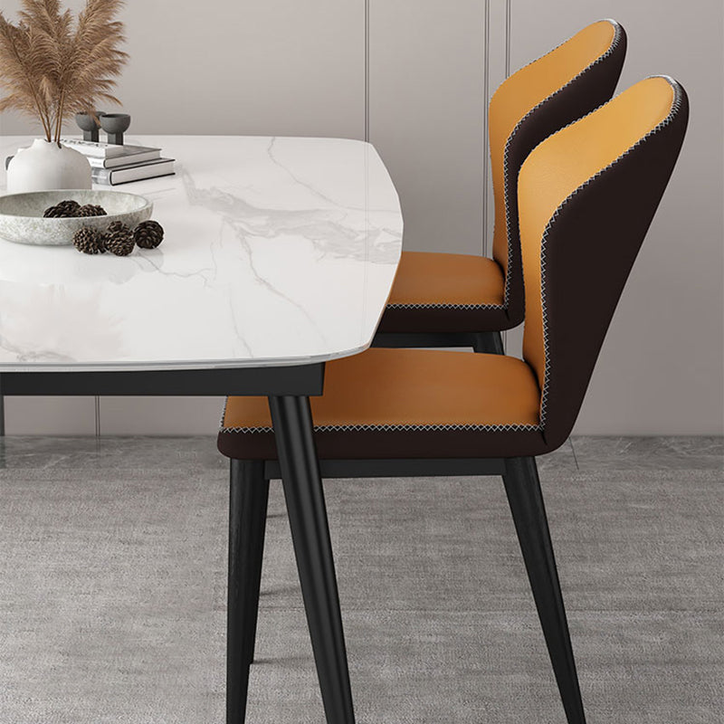 Minimalist Style Wingback Parsons Side Chairs Leather Dining Chairs for Kitchen (Set of 4) Clearhalo ' kitchen&dining_furn' 'Dining Chairs' 'Dining Tables & Seating' 'dining_chair' 'furn' 'furn_dining_chair' 'Furniture' 'furniture_dining_chair' 'Kitchen & Dining Furniture' 'kitchen' 3957537