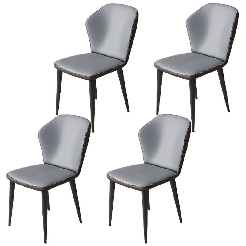 Minimalist Style Wingback Parsons Side Chairs Leather Dining Chairs for Kitchen (Set of 4) Grey Black Clearhalo ' kitchen&dining_furn' 'Dining Chairs' 'Dining Tables & Seating' 'dining_chair' 'furn' 'furn_dining_chair' 'Furniture' 'furniture_dining_chair' 'Kitchen & Dining Furniture' 'kitchen' 3957542
