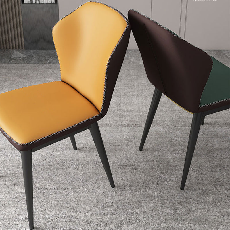 Minimalist Style Wingback Parsons Side Chairs Leather Dining Chairs for Kitchen (Set of 4) Clearhalo ' kitchen&dining_furn' 'Dining Chairs' 'Dining Tables & Seating' 'dining_chair' 'furn' 'furn_dining_chair' 'Furniture' 'furniture_dining_chair' 'Kitchen & Dining Furniture' 'kitchen' 3957549