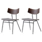 Contemporary Style Upholstered Side Chairs Open Back Dining Side Chairs (Set of 2) Walnut Gray Clearhalo ' kitchen&dining_furn' 'Dining Chairs' 'Dining Tables & Seating' 'dining_chair' 'furn' 'furn_dining_chair' 'Furniture' 'furniture_dining_chair' 'Kitchen & Dining Furniture' 'kitchen' 3957570