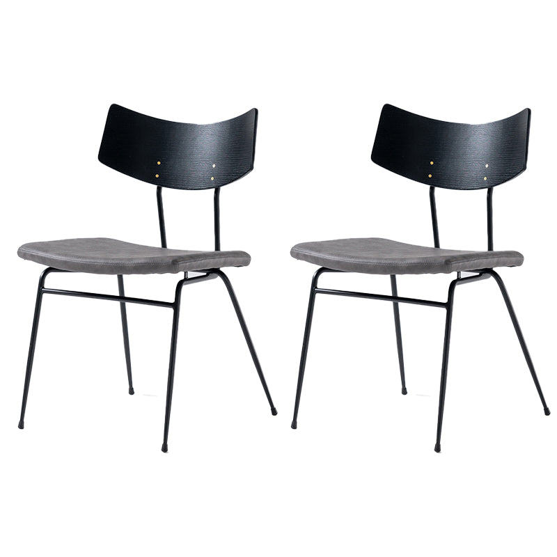Contemporary Style Upholstered Side Chairs Open Back Dining Side Chairs (Set of 2) Black Gray Clearhalo ' kitchen&dining_furn' 'Dining Chairs' 'Dining Tables & Seating' 'dining_chair' 'furn' 'furn_dining_chair' 'Furniture' 'furniture_dining_chair' 'Kitchen & Dining Furniture' 'kitchen' 3957577