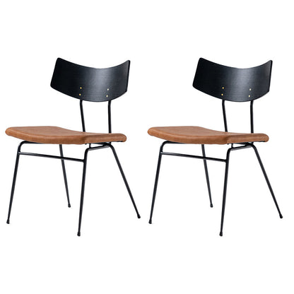 Contemporary Style Upholstered Side Chairs Open Back Dining Side Chairs (Set of 2) Black Brown Clearhalo ' kitchen&dining_furn' 'Dining Chairs' 'Dining Tables & Seating' 'dining_chair' 'furn' 'furn_dining_chair' 'Furniture' 'furniture_dining_chair' 'Kitchen & Dining Furniture' 'kitchen' 3957579
