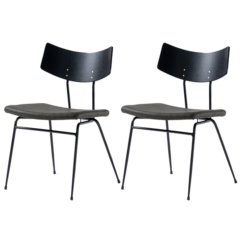 Contemporary Style Upholstered Side Chairs Open Back Dining Side Chairs (Set of 2) Black Green Clearhalo ' kitchen&dining_furn' 'Dining Chairs' 'Dining Tables & Seating' 'dining_chair' 'furn' 'furn_dining_chair' 'Furniture' 'furniture_dining_chair' 'Kitchen & Dining Furniture' 'kitchen' 3957581