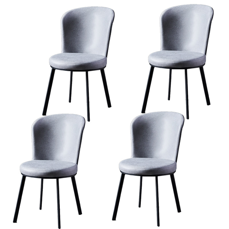 Contemporary Style Upholstered Armless Dining Chairs Solid Back Dining Chair (Set of 2) Light Gray 4 Piece Set Clearhalo ' kitchen&dining_furn' 'Dining Chairs' 'Dining Tables & Seating' 'dining_chair' 'furn' 'furn_dining_chair' 'Furniture' 'furniture_dining_chair' 'Kitchen & Dining Furniture' 'kitchen' 3957594