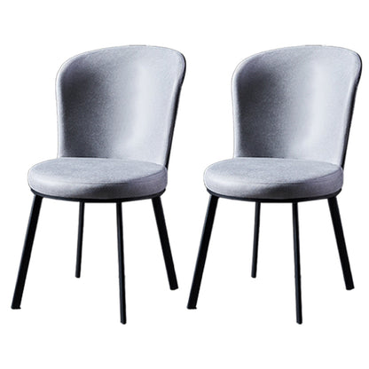 Contemporary Style Upholstered Armless Dining Chairs Solid Back Dining Chair (Set of 2) Light Gray 2 Piece Set Clearhalo ' kitchen&dining_furn' 'Dining Chairs' 'Dining Tables & Seating' 'dining_chair' 'furn' 'furn_dining_chair' 'Furniture' 'furniture_dining_chair' 'Kitchen & Dining Furniture' 'kitchen' 3957598