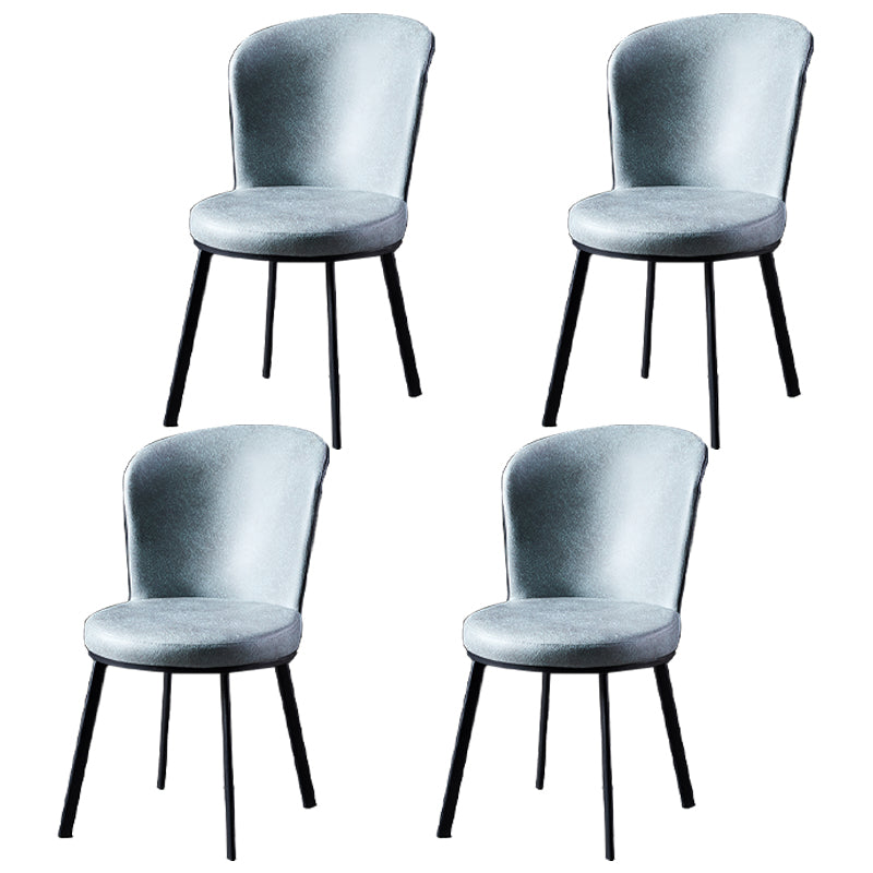 Contemporary Style Upholstered Armless Dining Chairs Solid Back Dining Chair (Set of 2) Green 4 Piece Set Clearhalo ' kitchen&dining_furn' 'Dining Chairs' 'Dining Tables & Seating' 'dining_chair' 'furn' 'furn_dining_chair' 'Furniture' 'furniture_dining_chair' 'Kitchen & Dining Furniture' 'kitchen' 3957611