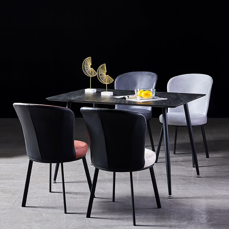 Contemporary Style Upholstered Armless Dining Chairs Solid Back Dining Chair (Set of 2) Clearhalo ' kitchen&dining_furn' 'Dining Chairs' 'Dining Tables & Seating' 'dining_chair' 'furn' 'furn_dining_chair' 'Furniture' 'furniture_dining_chair' 'Kitchen & Dining Furniture' 'kitchen' 3957612
