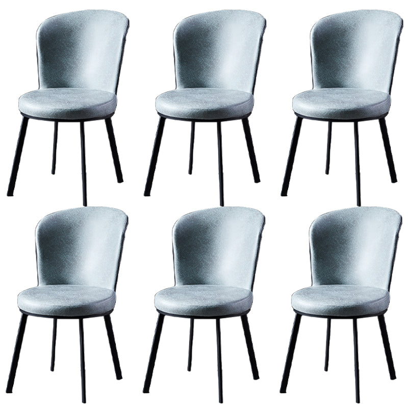 Contemporary Style Upholstered Armless Dining Chairs Solid Back Dining Chair (Set of 2) Green 6 Piece Set Clearhalo ' kitchen&dining_furn' 'Dining Chairs' 'Dining Tables & Seating' 'dining_chair' 'furn' 'furn_dining_chair' 'Furniture' 'furniture_dining_chair' 'Kitchen & Dining Furniture' 'kitchen' 3957613