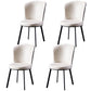 Contemporary Style Upholstered Armless Dining Chairs Solid Back Dining Chair (Set of 2) White 4 Piece Set Clearhalo ' kitchen&dining_furn' 'Dining Chairs' 'Dining Tables & Seating' 'dining_chair' 'furn' 'furn_dining_chair' 'Furniture' 'furniture_dining_chair' 'Kitchen & Dining Furniture' 'kitchen' 3957616