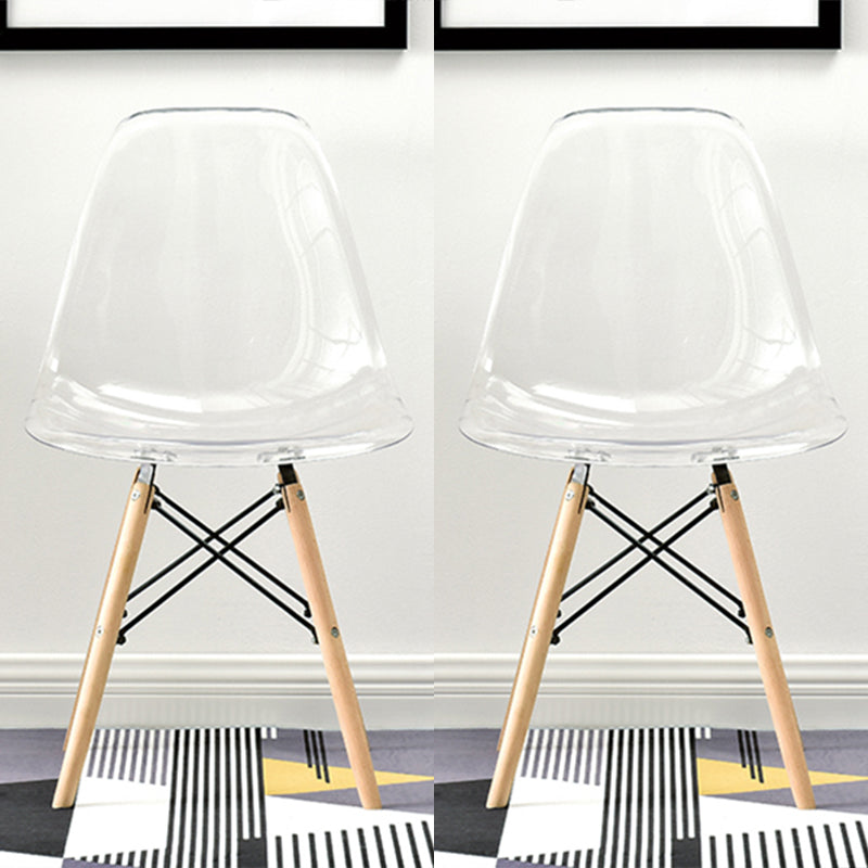 Modern Style Plastic Dining Armless Chair Solid Back Dining SIde Chairs for Home Use White Set of 2 Clearhalo ' kitchen&dining_furn' 'Dining Chairs' 'Dining Tables & Seating' 'dining_chair' 'Furniture' 'furniture_dining_chair' 'Kitchen & Dining Furniture' 'kitchen' 3957621