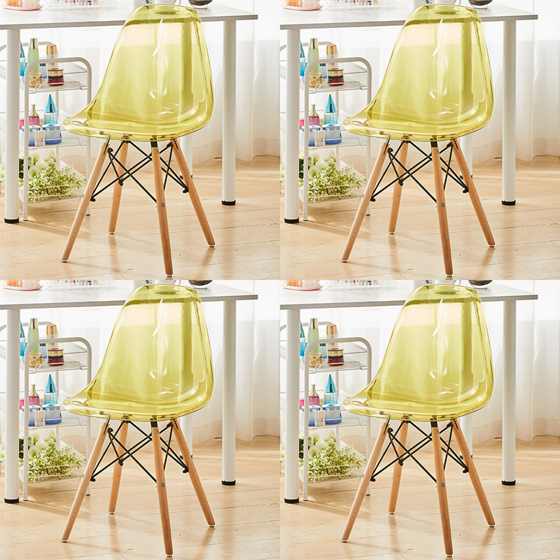 Modern Style Plastic Dining Armless Chair Solid Back Dining SIde Chairs for Home Use Green Set of 4 Clearhalo ' kitchen&dining_furn' 'Dining Chairs' 'Dining Tables & Seating' 'dining_chair' 'Furniture' 'furniture_dining_chair' 'Kitchen & Dining Furniture' 'kitchen' 3957627