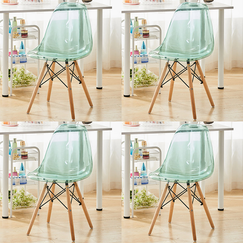 Modern Style Plastic Dining Armless Chair Solid Back Dining SIde Chairs for Home Use Blue Set of 4 Clearhalo ' kitchen&dining_furn' 'Dining Chairs' 'Dining Tables & Seating' 'dining_chair' 'Furniture' 'furniture_dining_chair' 'Kitchen & Dining Furniture' 'kitchen' 3957632