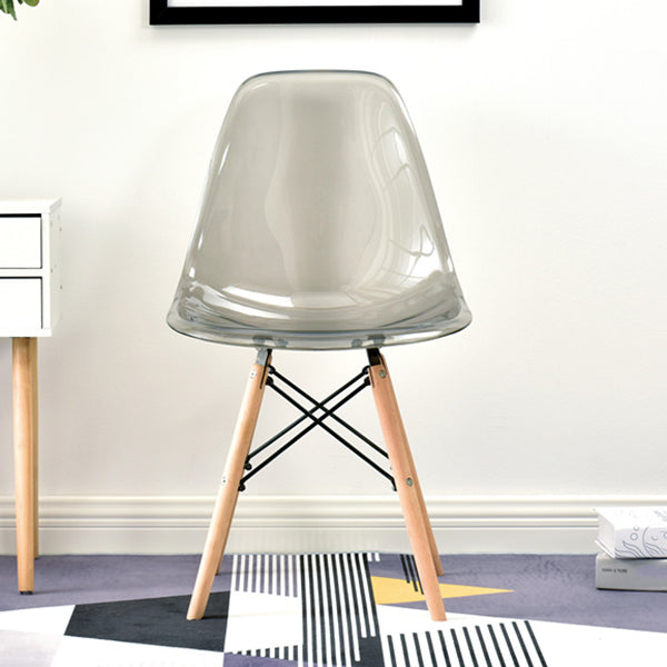 Modern Style Plastic Dining Armless Chair Solid Back Dining SIde Chairs for Home Use Grey 1 Piece Clearhalo ' kitchen&dining_furn' 'Dining Chairs' 'Dining Tables & Seating' 'dining_chair' 'Furniture' 'furniture_dining_chair' 'Kitchen & Dining Furniture' 'kitchen' 3957640