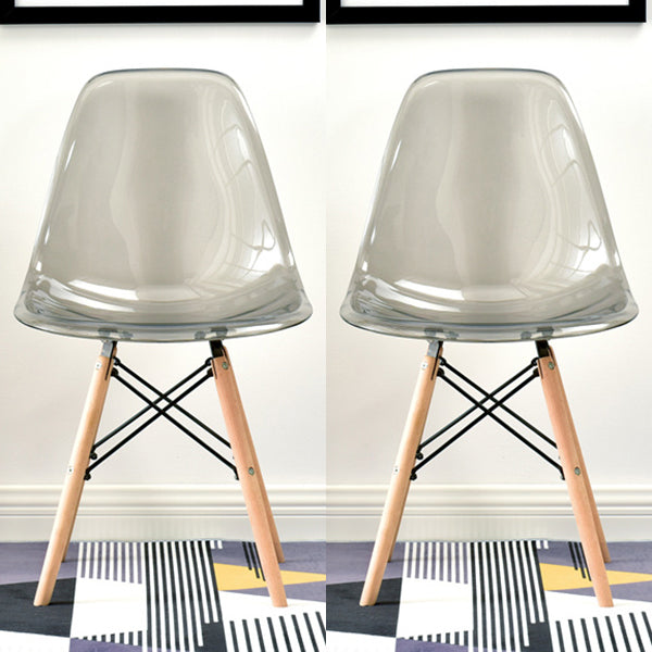 Modern Style Plastic Dining Armless Chair Solid Back Dining SIde Chairs for Home Use Grey Set of 2 Clearhalo ' kitchen&dining_furn' 'Dining Chairs' 'Dining Tables & Seating' 'dining_chair' 'Furniture' 'furniture_dining_chair' 'Kitchen & Dining Furniture' 'kitchen' 3957641