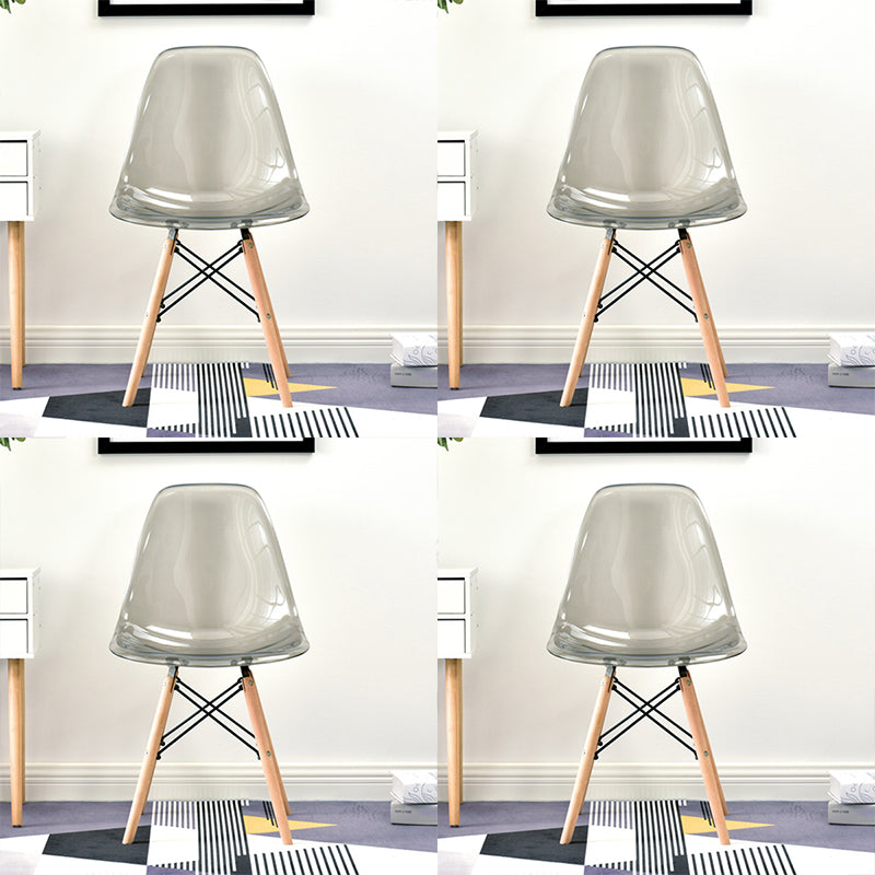 Modern Style Plastic Dining Armless Chair Solid Back Dining SIde Chairs for Home Use Grey Set of 4 Clearhalo ' kitchen&dining_furn' 'Dining Chairs' 'Dining Tables & Seating' 'dining_chair' 'Furniture' 'furniture_dining_chair' 'Kitchen & Dining Furniture' 'kitchen' 3957642