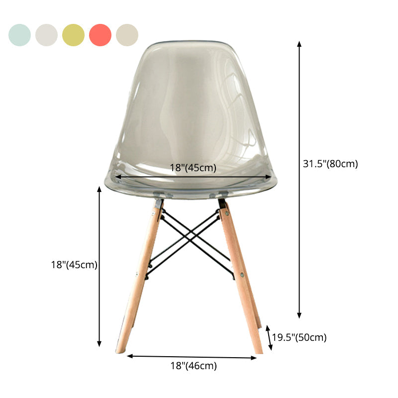 Modern Style Plastic Dining Armless Chair Solid Back Dining SIde Chairs for Home Use Clearhalo ' kitchen&dining_furn' 'Dining Chairs' 'Dining Tables & Seating' 'dining_chair' 'Furniture' 'furniture_dining_chair' 'Kitchen & Dining Furniture' 'kitchen' 3957643