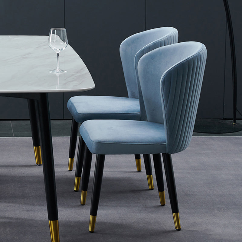 Glam Wood Dining Room Chairs Velvet Dining Armless Chairs for Home Use (Set of 2) Clearhalo ' kitchen&dining_furn' 'Dining Chairs' 'Dining Tables & Seating' 'dining_chair' 'furn' 'furn_dining_chair' 'Furniture' 'furniture_dining_chair' 'Kitchen & Dining Furniture' 'kitchen' 3957644