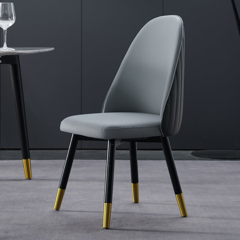 Glam Wood Dining Room Chairs Upholstered Armless Dining Chairs for Home Use (Set of 2) Clearhalo ' kitchen&dining_furn' 'Dining Chairs' 'Dining Tables & Seating' 'dining_chair' 'furn' 'furn_dining_chair' 'Furniture' 'furniture_dining_chair' 'Kitchen & Dining Furniture' 'kitchen' 3957661