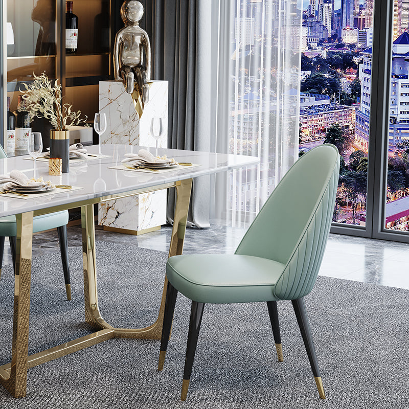 Glam Wood Dining Room Chairs Upholstered Armless Dining Chairs for Home Use (Set of 2) Clearhalo ' kitchen&dining_furn' 'Dining Chairs' 'Dining Tables & Seating' 'dining_chair' 'furn' 'furn_dining_chair' 'Furniture' 'furniture_dining_chair' 'Kitchen & Dining Furniture' 'kitchen' 3957663