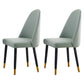 Glam Wood Dining Room Chairs Upholstered Armless Dining Chairs for Home Use (Set of 2) Light Green Clearhalo ' kitchen&dining_furn' 'Dining Chairs' 'Dining Tables & Seating' 'dining_chair' 'furn' 'furn_dining_chair' 'Furniture' 'furniture_dining_chair' 'Kitchen & Dining Furniture' 'kitchen' 3957673